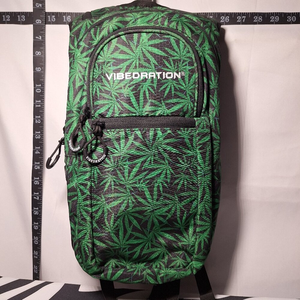 Vibedration Hydration Backpack w/o bladder - Black w/Green - Used